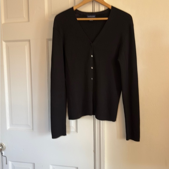 Ann Taylor Black Cardigan Sweater. Size Large. - Picture 1 of 7